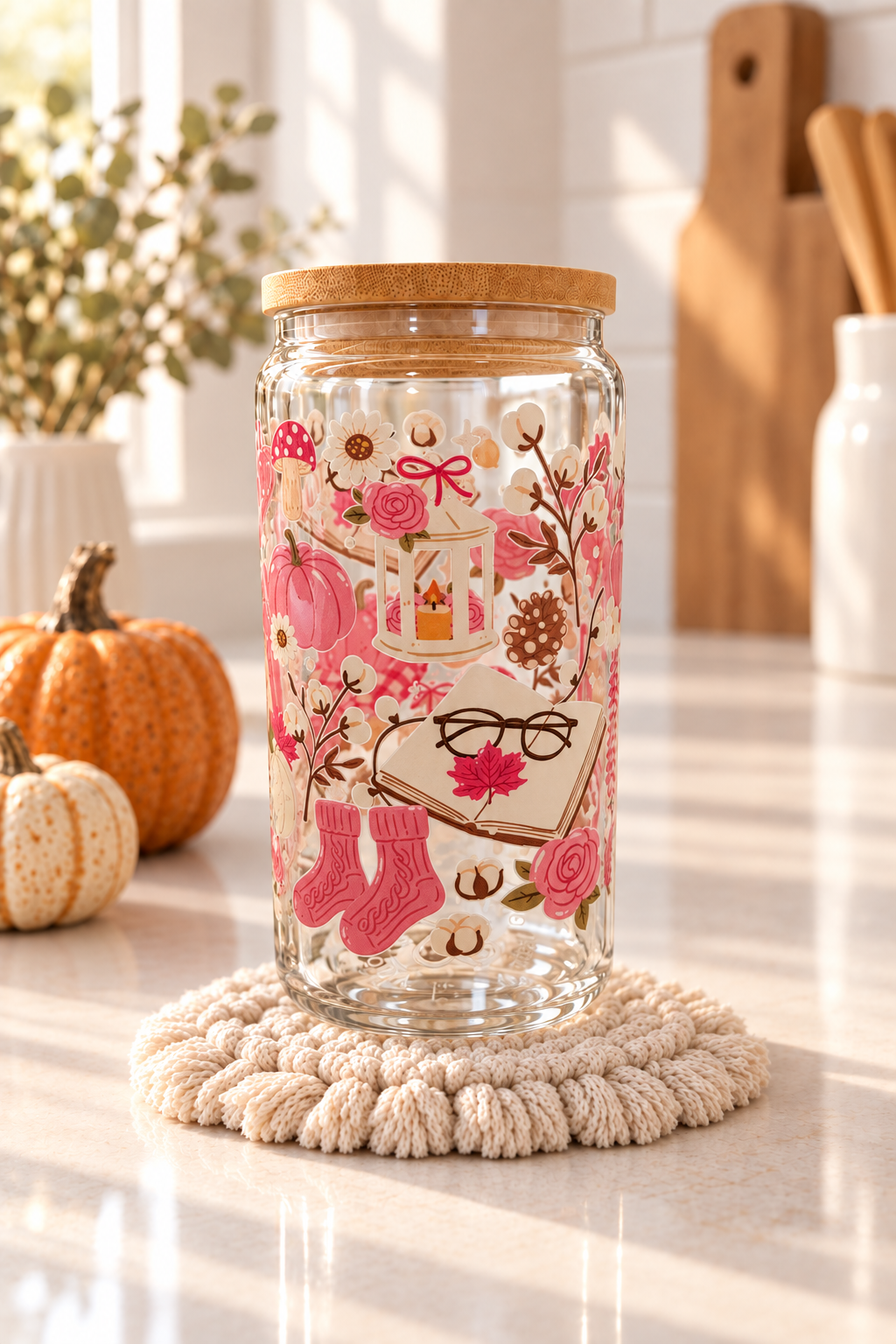 Pink Fall Cozy Cup - Lifestyle